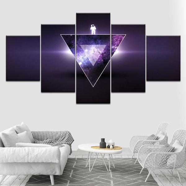 Astronaut Triangle Galaxy Space Canvas Wall Art