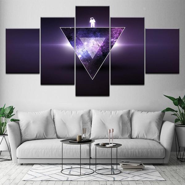 Astronaut Triangle Galaxy Space Canvas Wall Art