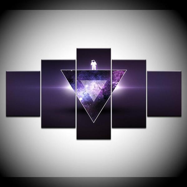 Astronaut Triangle Galaxy Space Canvas Wall Art