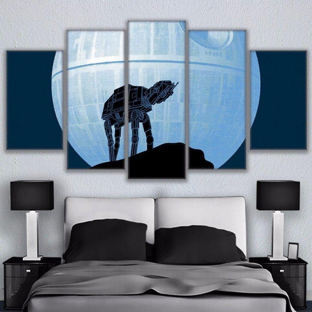 At At Star Wars Death Star Moon Movie Canvas Wall Art
