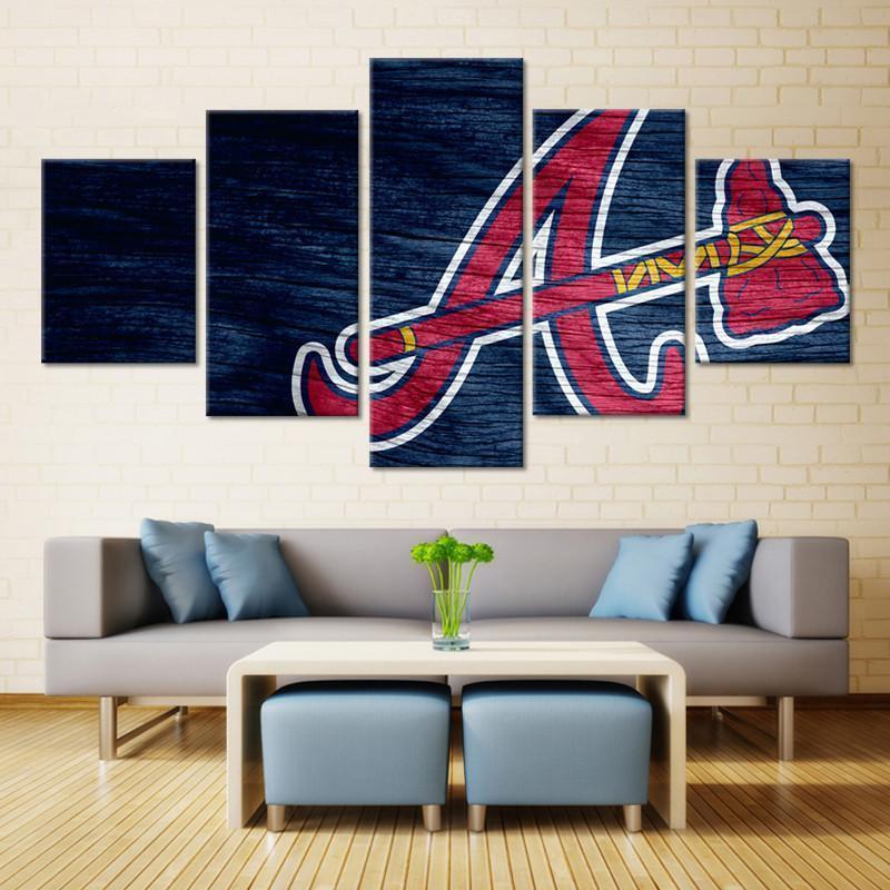 Atlanta Braves Logo Poster  Baseball Canvas Wall Art