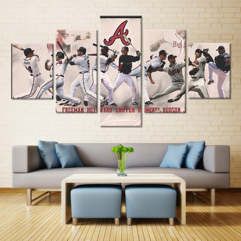 Atlanta Braves Players  Baseball Canvas Wall Art