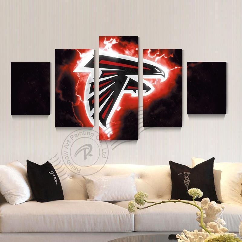 Atlanta Falcons Flame Logo 2  Football Canvas Wall Art