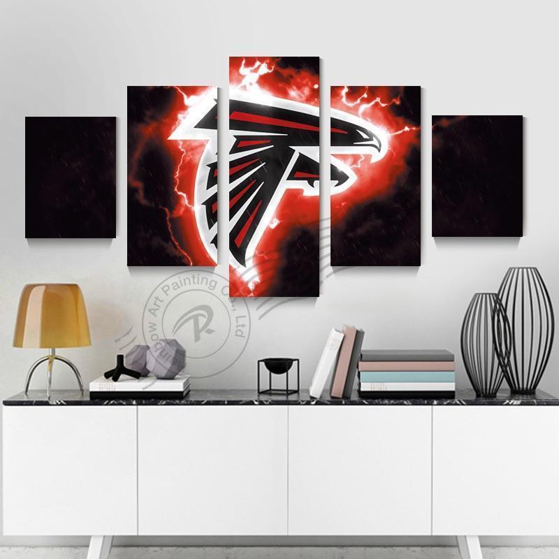 Atlanta Falcons Flame Logo 2  Football Canvas Wall Art