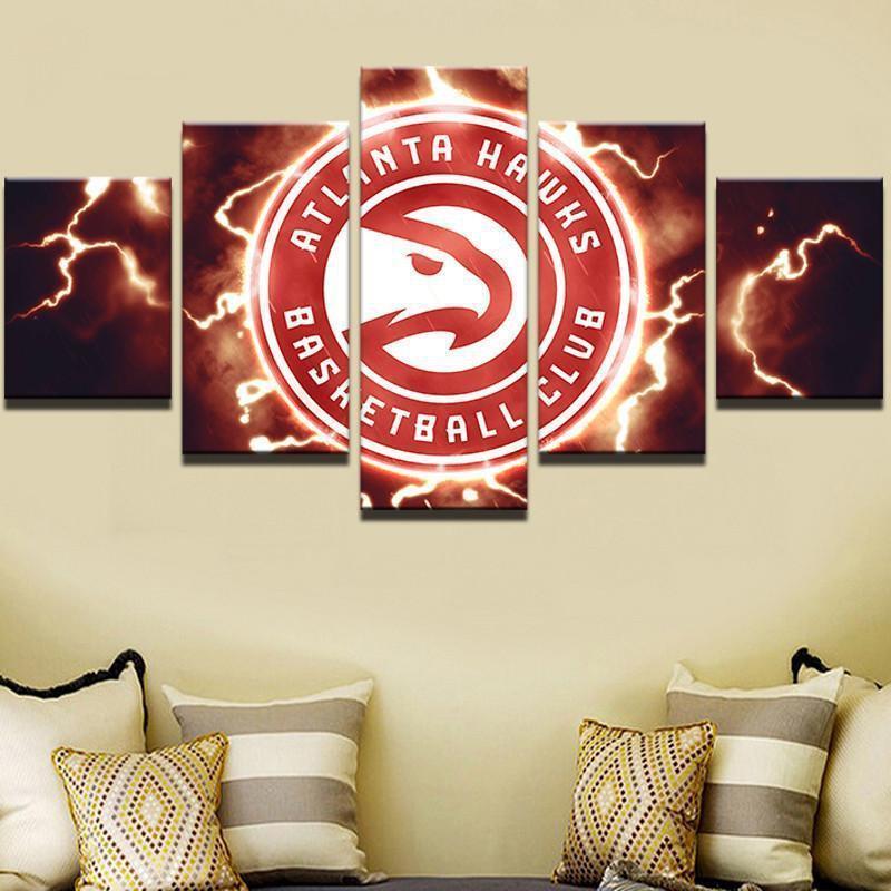 Atlanta Hawks Logo NBA Basketball Canvas Wall Art