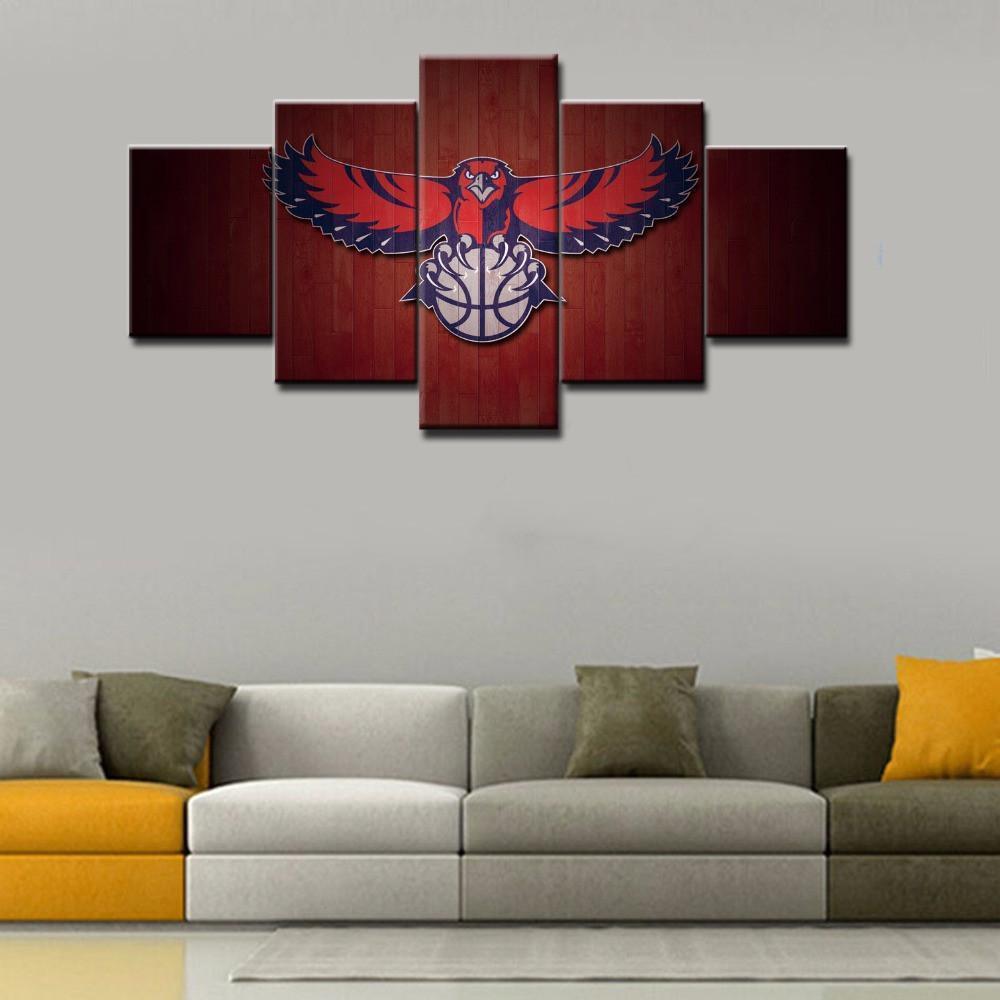 Atlanta Hawks Logo  Football Canvas Wall Art