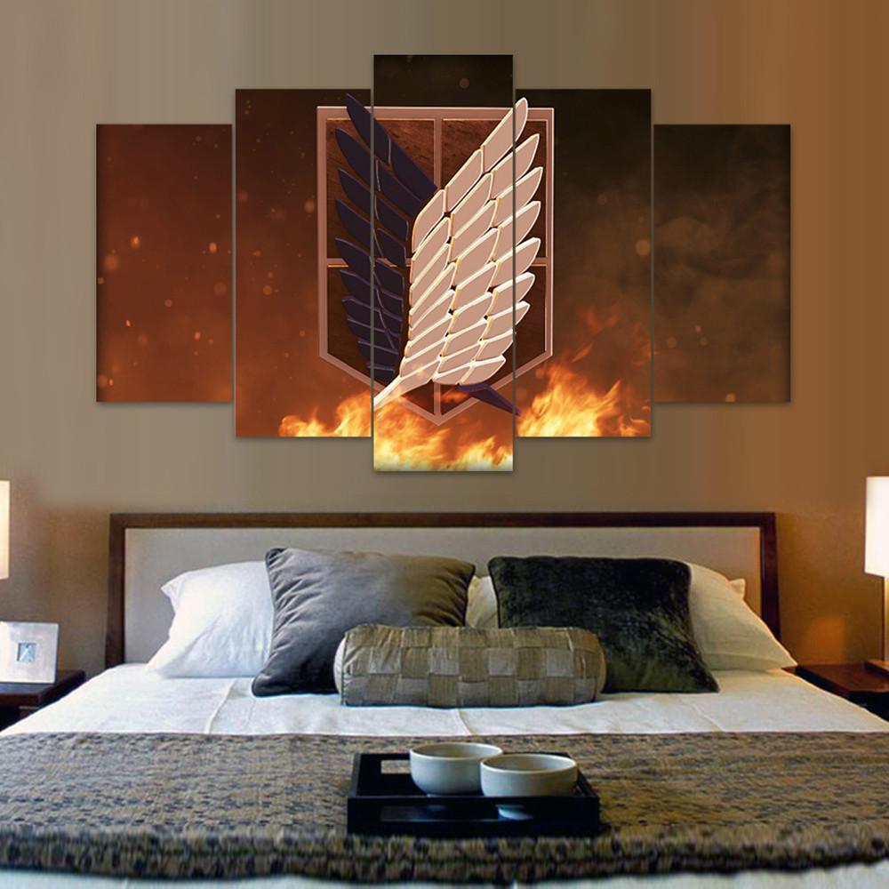 Attack On Titan The Symbol Of Scouting Legion Poster 3 Anime Canvas Wall Art