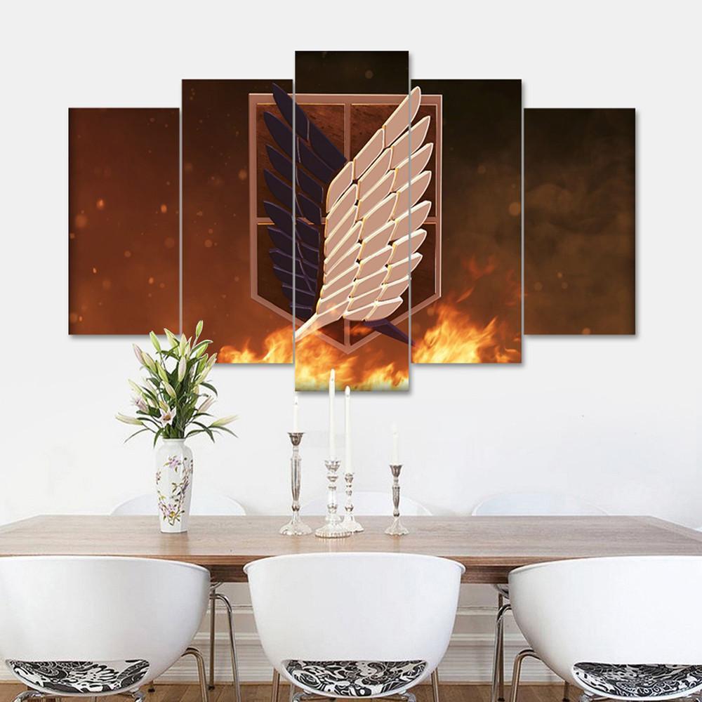 Attack On Titan The Symbol Of Scouting Legion Poster 3 Anime Canvas Wall Art