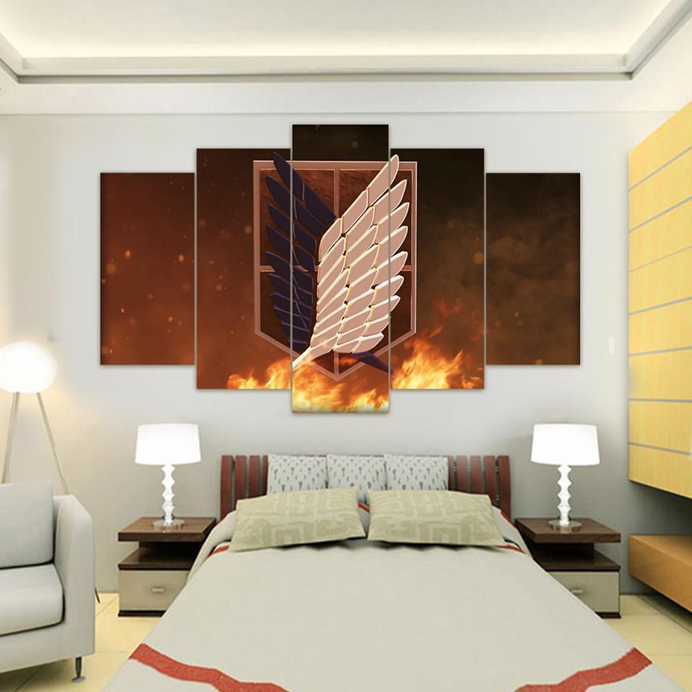 Attack On Titan The Symbol Of Scouting Legion Poster 3 Anime Canvas Wall Art