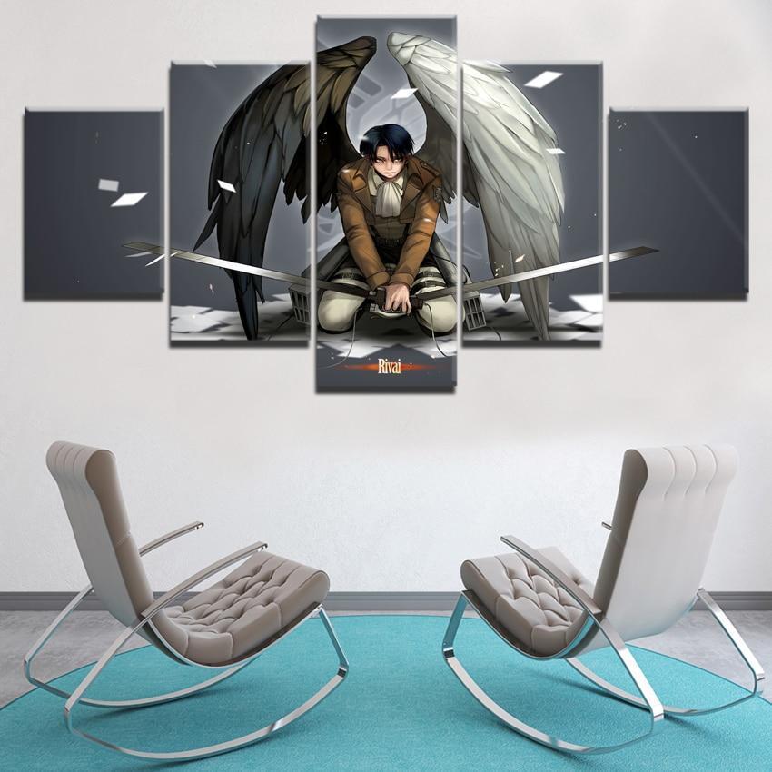 Attack On Titan Captain Levi Ackerman Poster 3 Anime Canvas Wall Art