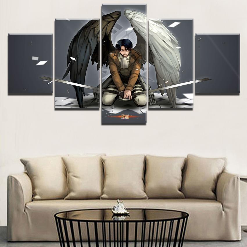 Attack On Titan Captain Levi Ackerman Poster 3 Anime Canvas Wall Art