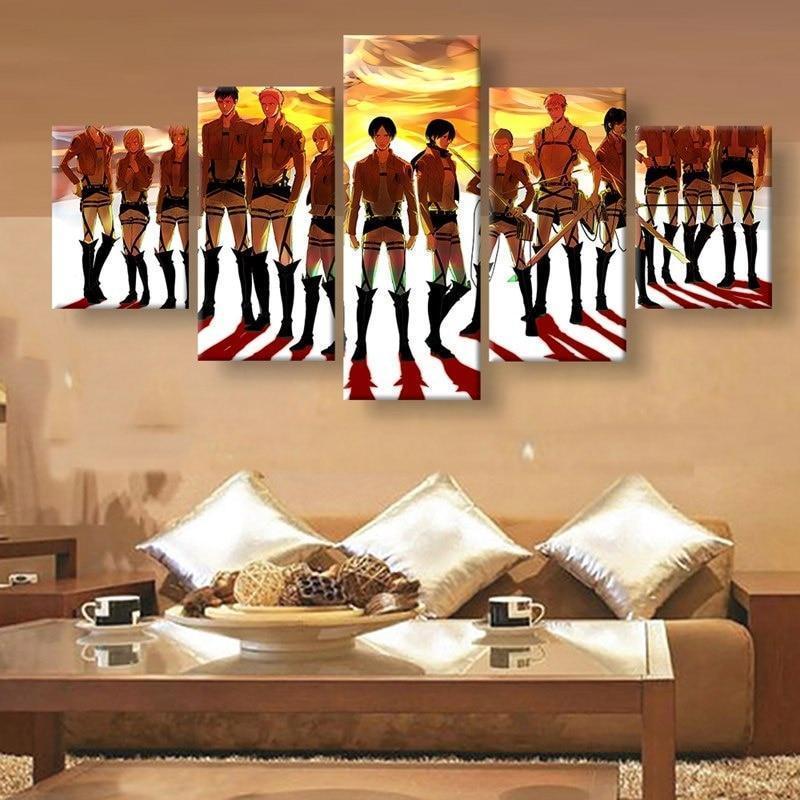 Attack On Titan Characters Poster 3 Anime Canvas Wall Art