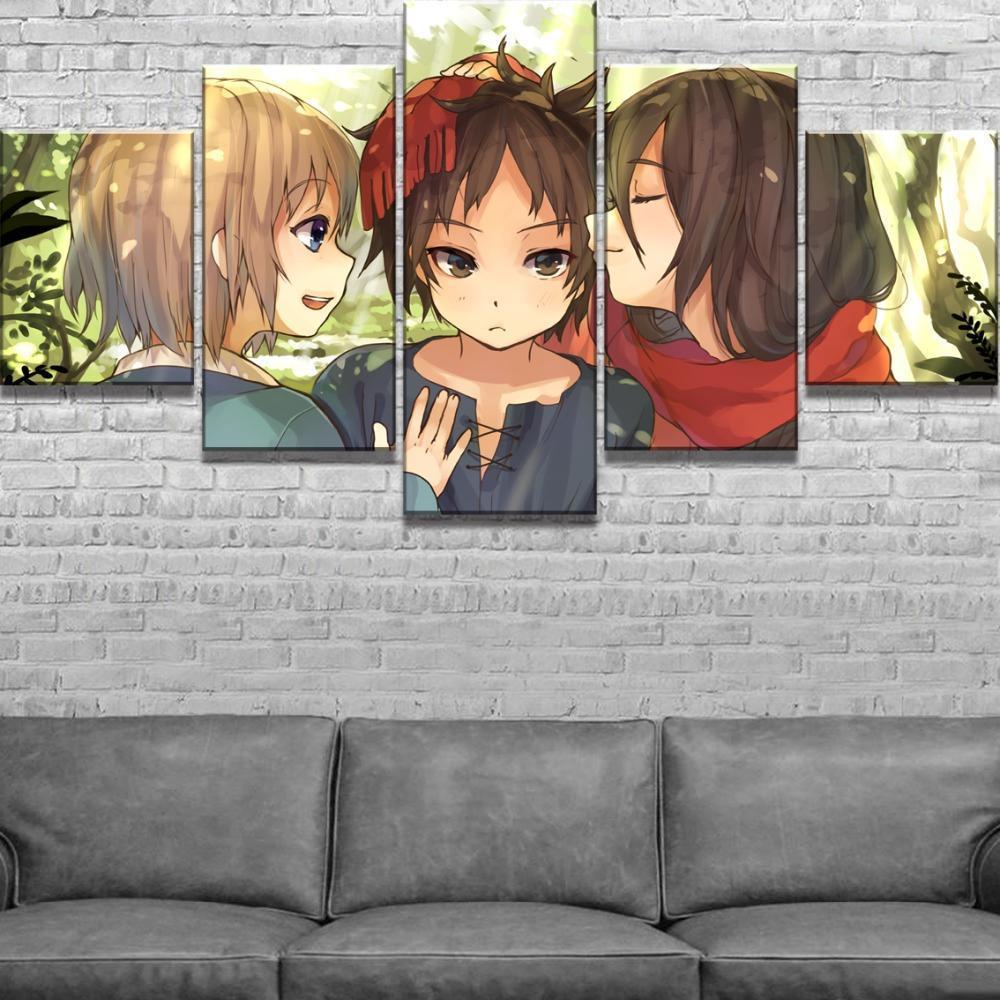 Attack On Titan Childhood Memory Of Eren Anime Canvas Wall Art