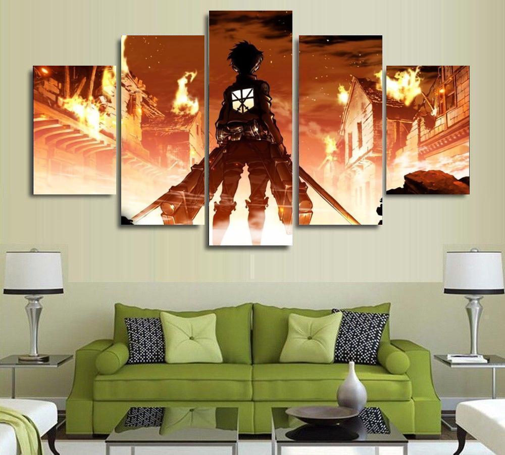 Attack On Titan Eren Yeager Anime Canvas Wall Art