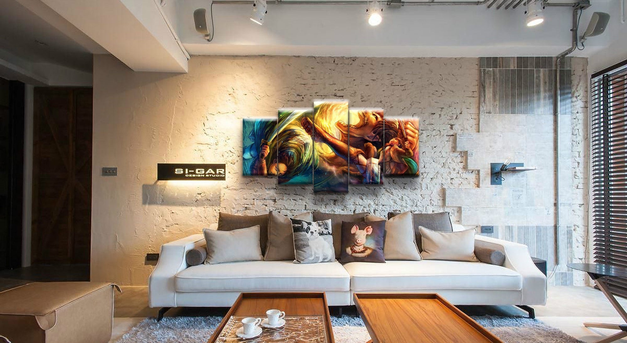 Attack On Titan Let's Fight The Titan Anime Canvas Wall Art