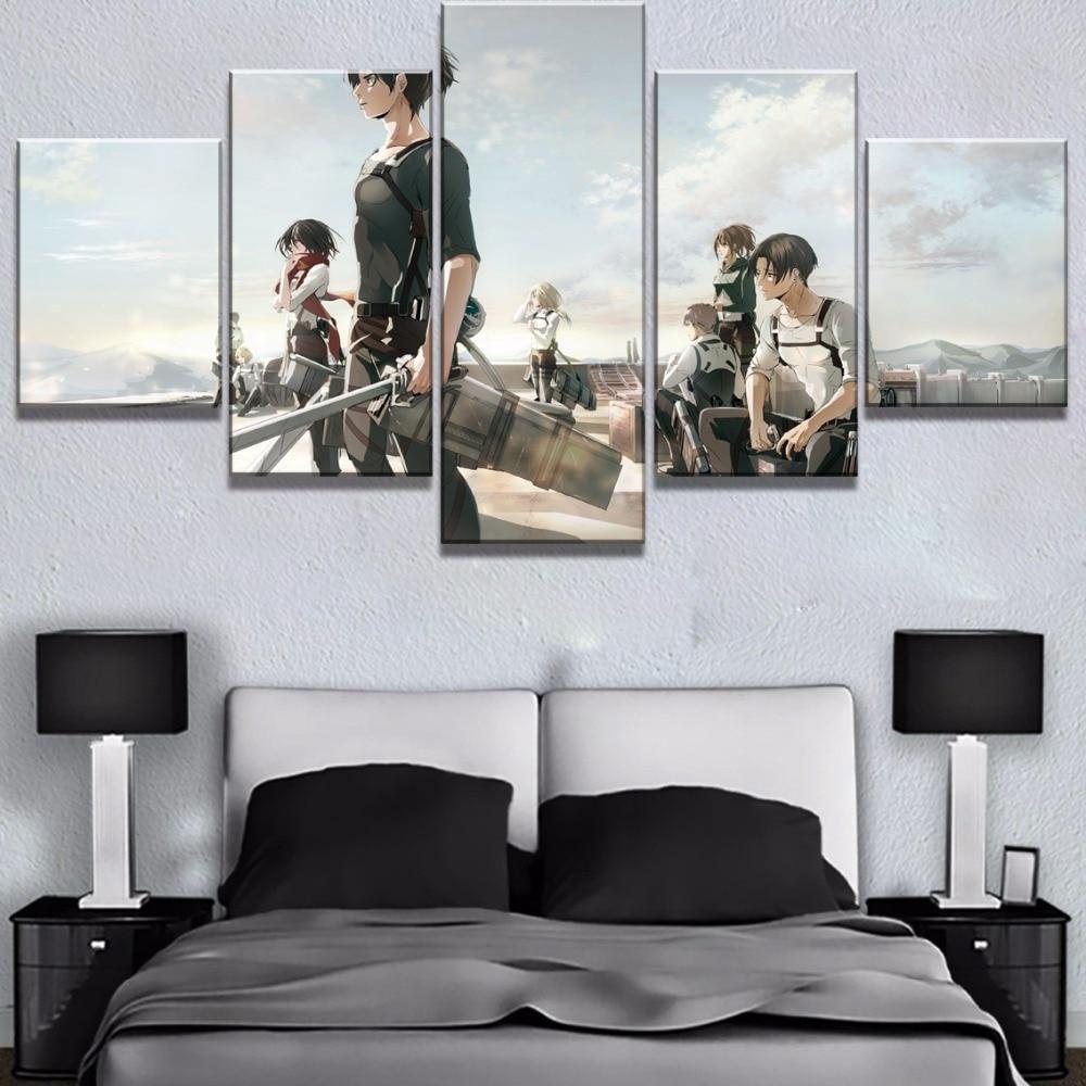 Attack On Titan Levi's Squad Anime Canvas Wall Art