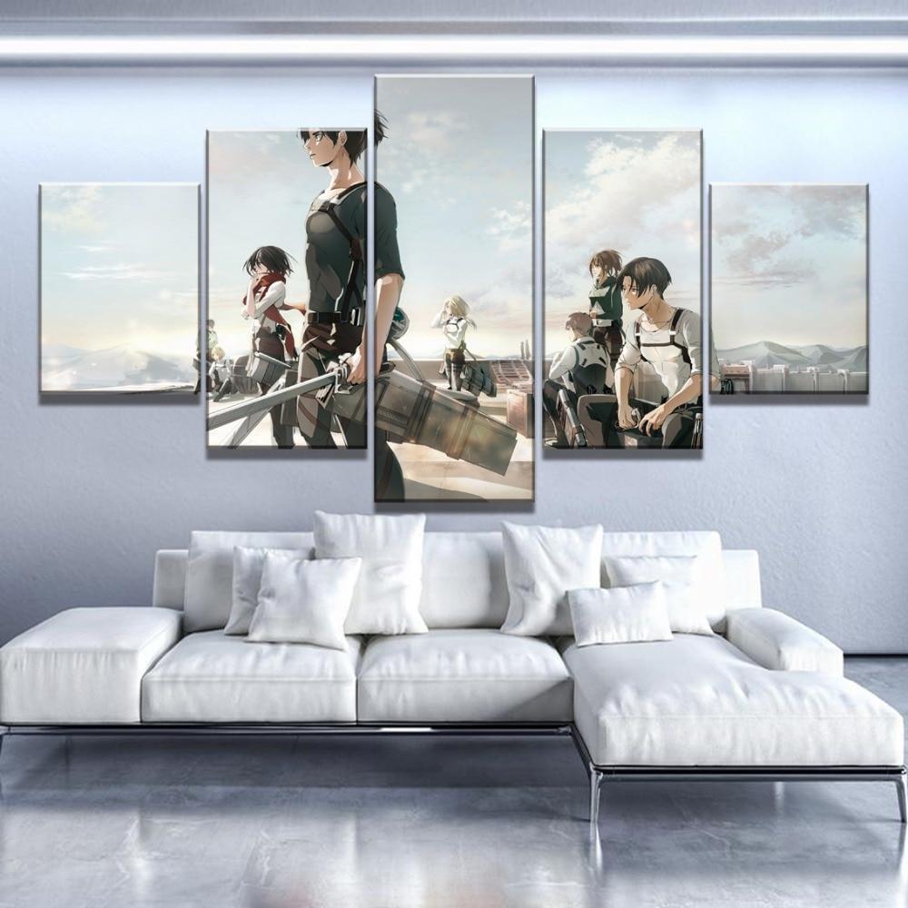 Attack On Titan Levi's Squad Anime Canvas Wall Art