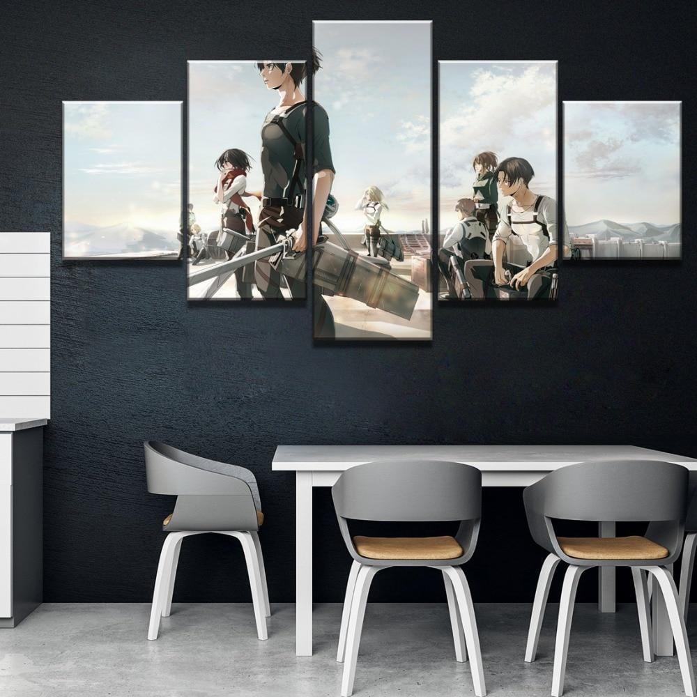 Attack On Titan Levi's Squad Anime Canvas Wall Art