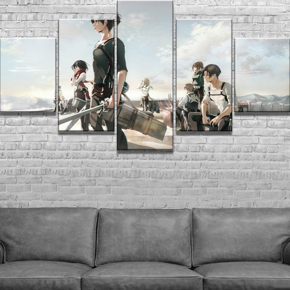 Attack On Titan Levi's Squad Anime Canvas Wall Art