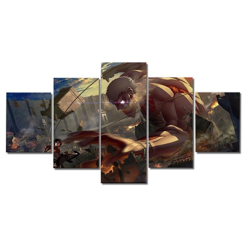Attack On Titan : Mikasa Vs. Titan Anime Canvas Wall Art