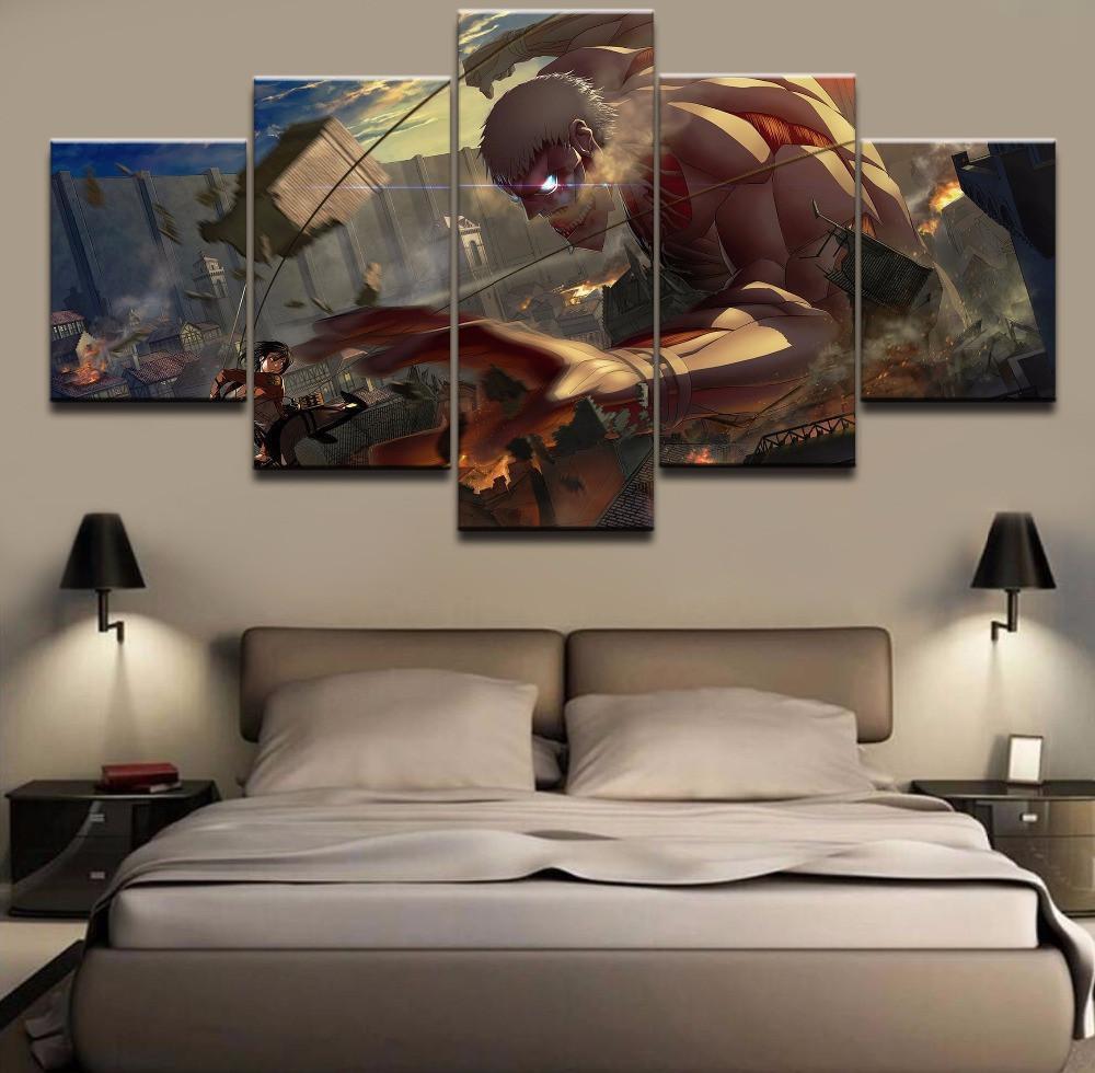 Attack On Titan : Mikasa Vs. Titan Anime Canvas Wall Art