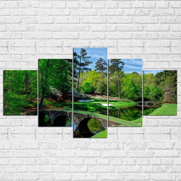 Augusta Masters Golf Golfing Course Hole Water Nature Canvas Wall Art