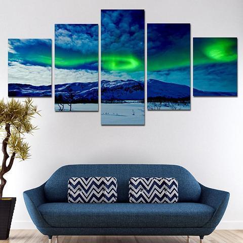 Aurora Borealis Balls Nature Canvas Wall Art