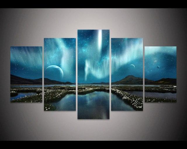Aurora Borealis Fantasy Nature Canvas Wall Art