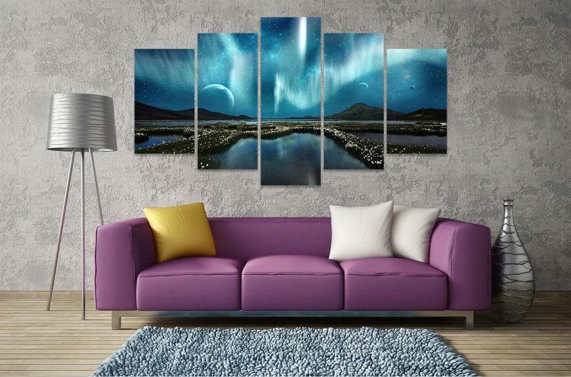 Aurora Borealis Fantasy Nature Canvas Wall Art