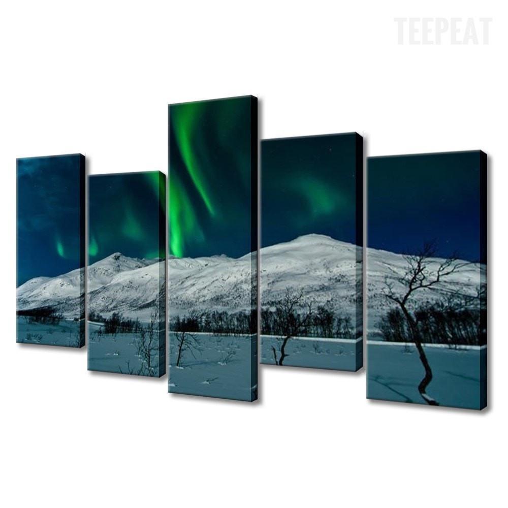 Aurora Borealis Scenery Nature Canvas Wall Art