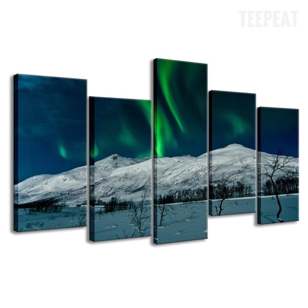 Aurora Borealis Scenery Nature Canvas Wall Art