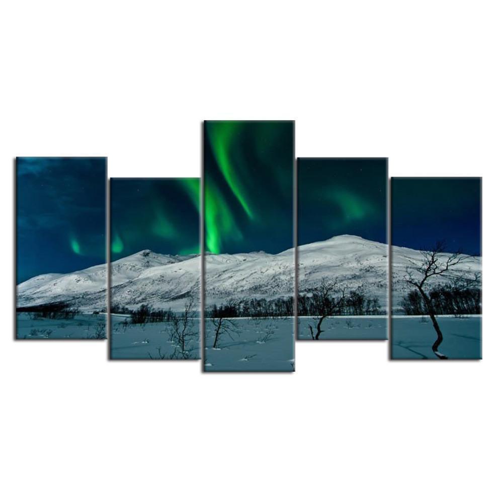 Aurora Borealis Scenery Nature Canvas Wall Art