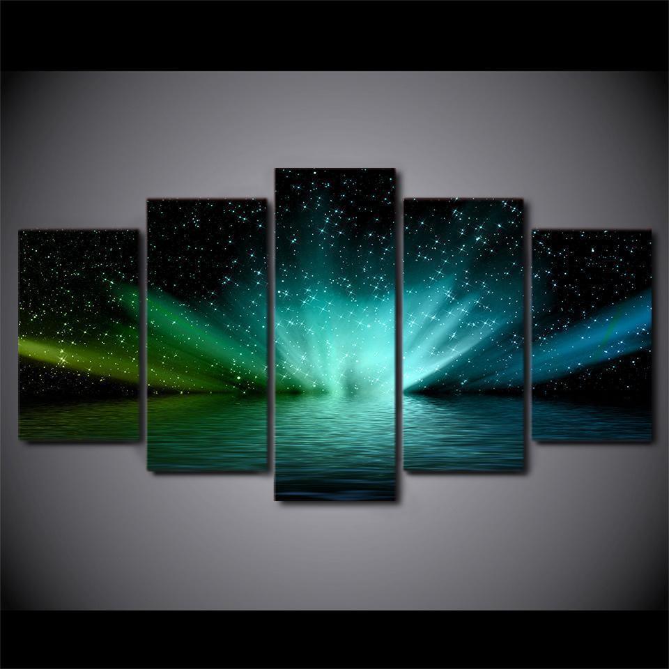 Aurora Borealis (the Northern Lights) Space Universe Canvas Wall Art