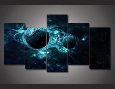 Aurora Outer Space Space Canvas Wall Art