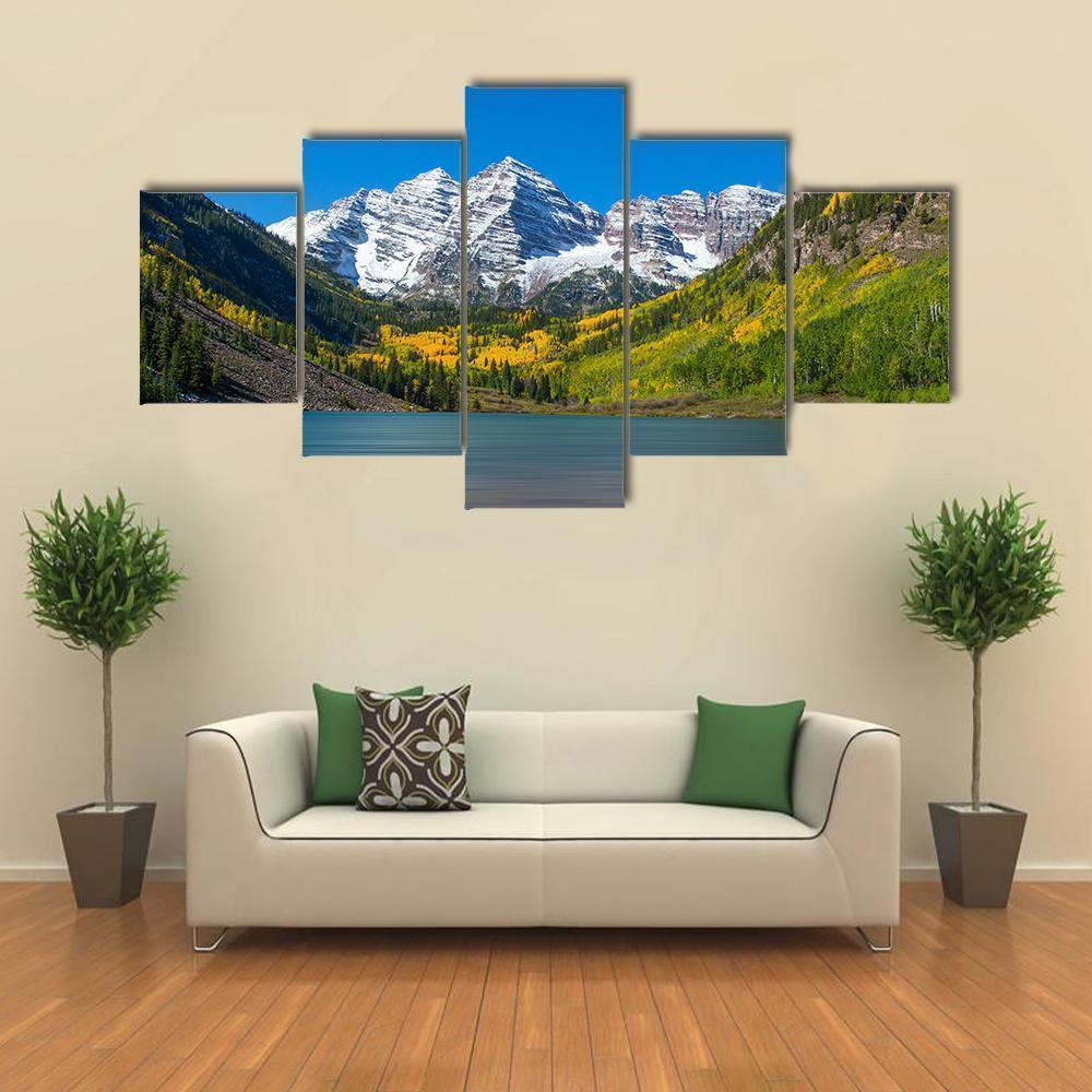 Autumn At Maroon Bells Nature Canvas Wall Art