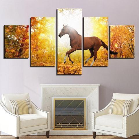 Autumn Horse Animal Canvas Wall Art