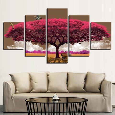 Autumn Red Tree 1 Nature Canvas Wall Art