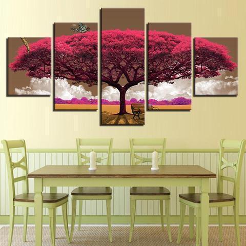 Autumn Red Tree 1 Nature Canvas Wall Art