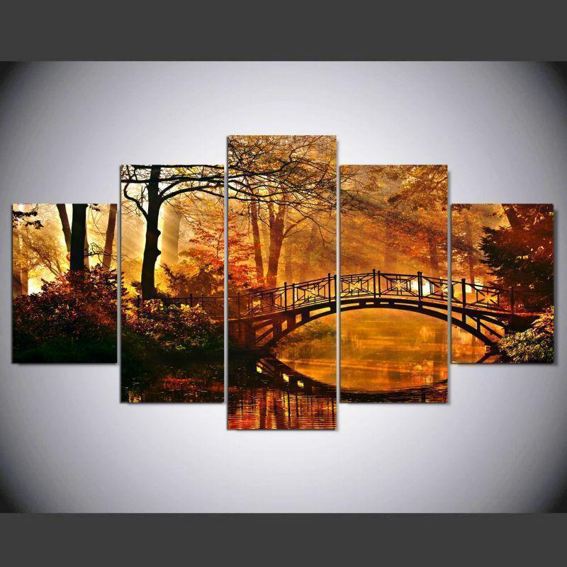 Autumn Scenery Modernative Nature Canvas Wall Art