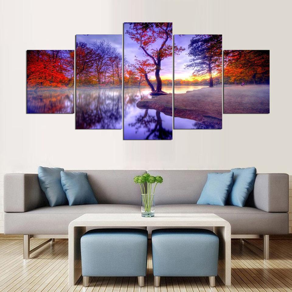 Autumn Tree Scenery Nature Canvas Wall Art