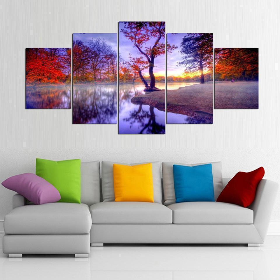 Autumn Tree Scenery Nature Canvas Wall Art
