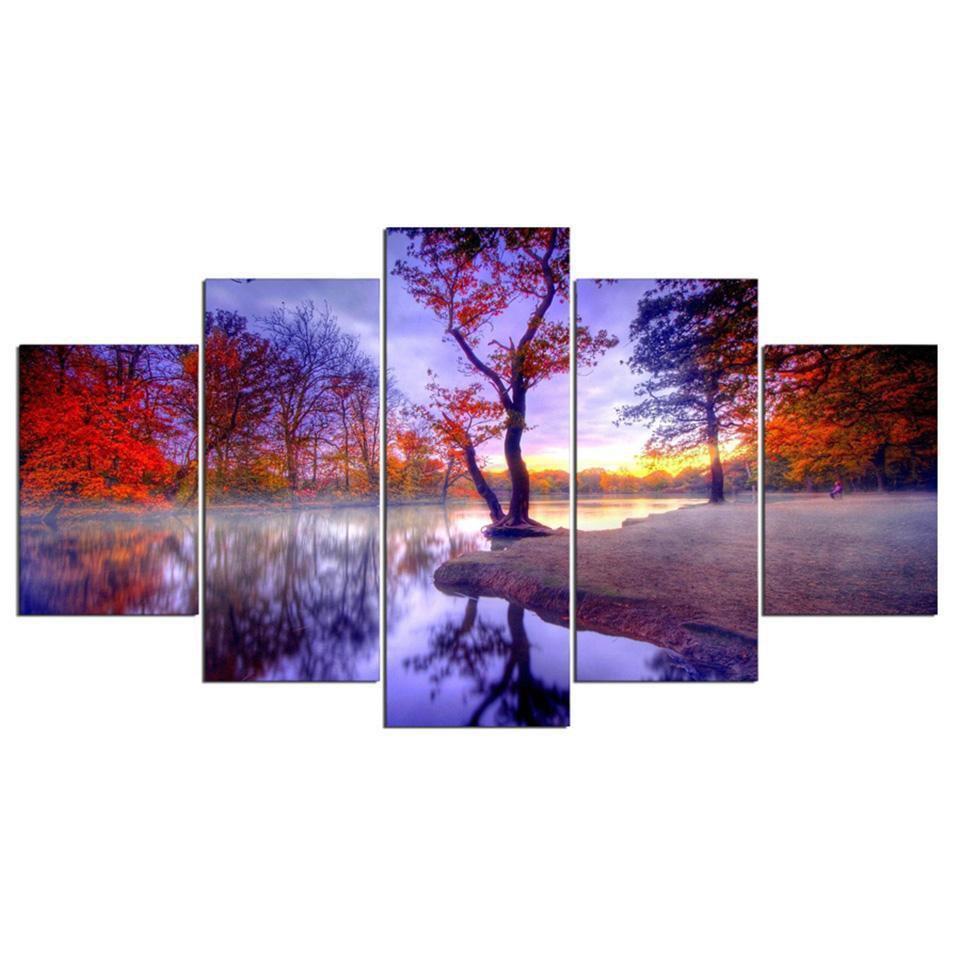 Autumn Tree Scenery Nature Canvas Wall Art