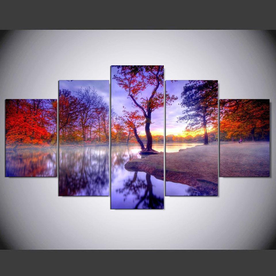 Autumn Tree Scenery Nature Canvas Wall Art