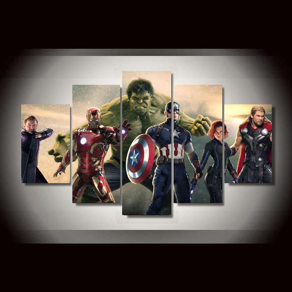 Avengers Main Characters Movie Canvas Wall Art
