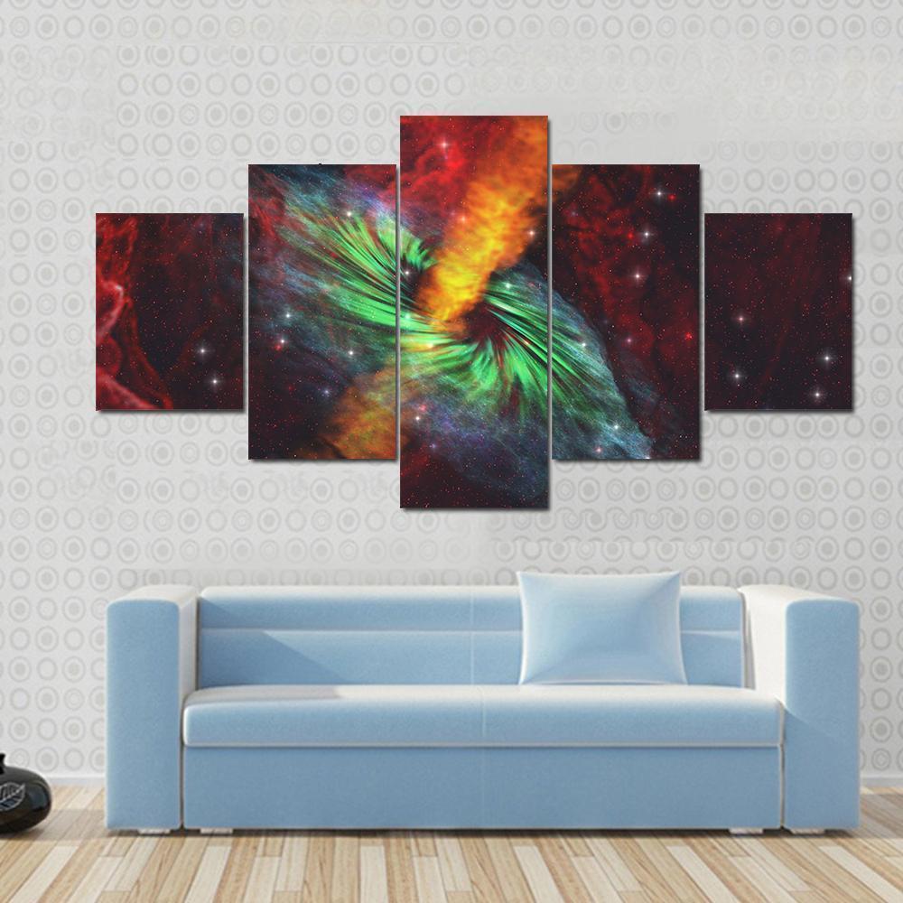 Ays Of Hot Plasma Radiates Out From Horizon Of This Black Hole Space Canvas Wall Art