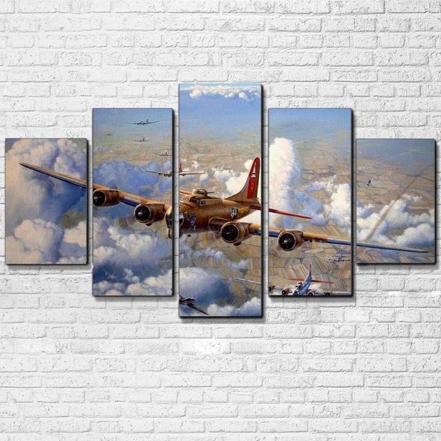 B-17 Bomber Plane Airplane Canvas Wall Art