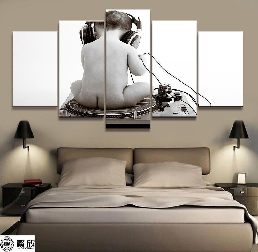 Baby DJ Player Music Canvas Wall Art
