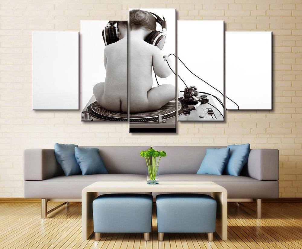 Baby DJ Player Music Canvas Wall Art