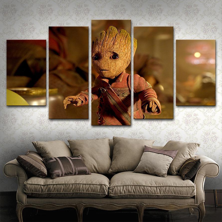 Baby Groot Animation Marvel Canvas Wall Art