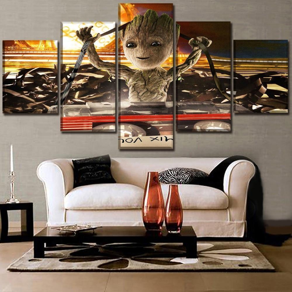 Baby Groot  Movie Canvas Wall Art
